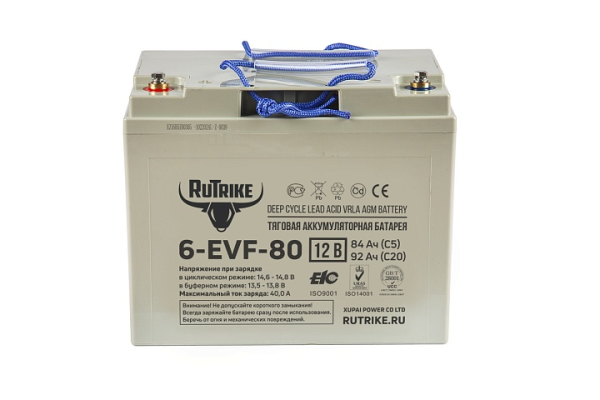 Тяговый аккумулятор RuTrike 6-EVF-80 (12V80A/H C3)