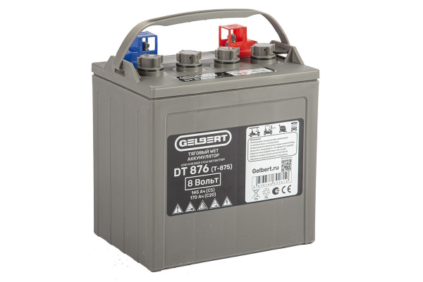 Тяговый WET аккумулятор Gelbert DT876 (T-875) 8V145A/H C5