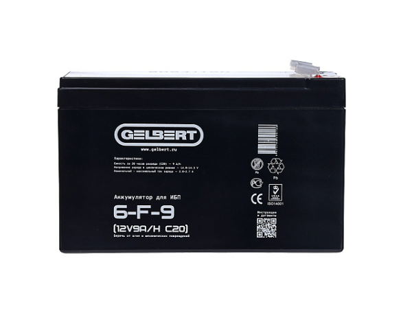 Аккумулятор для ИБП Gelbert 6-F-9 (12V9A/H C20)